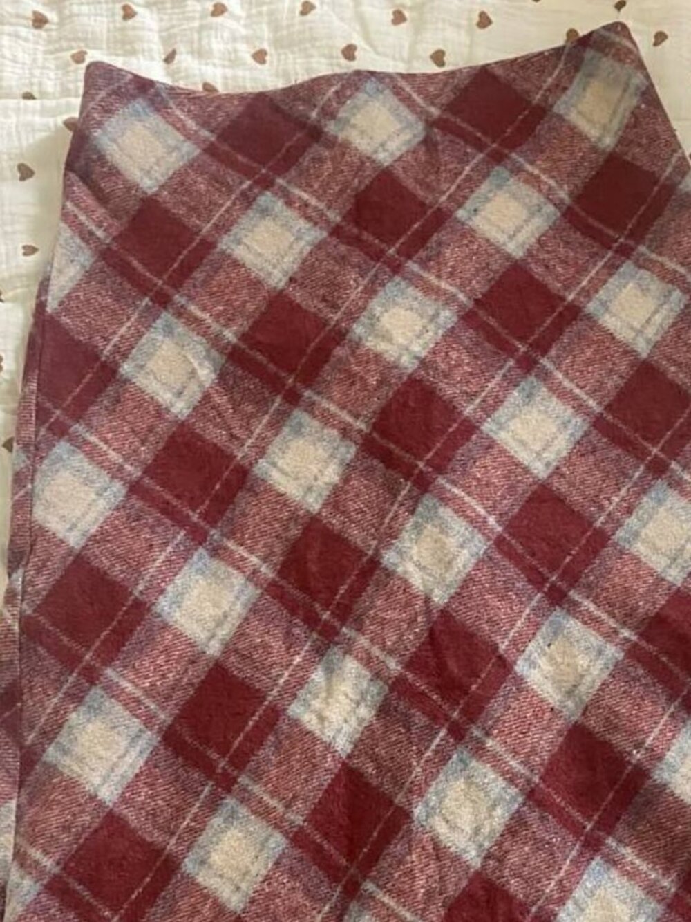 Red Plaid Midi Skirt - Picture 2 of 3